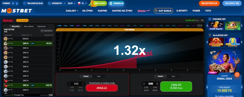 Aviator MostBet – minimalistyczna grafika i przejrzysty interfejs gry